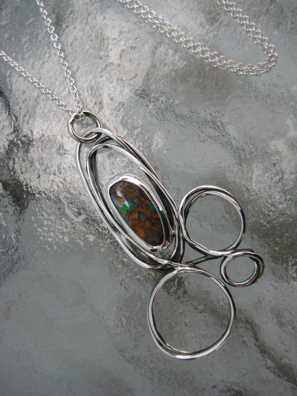 scribble opal necklace